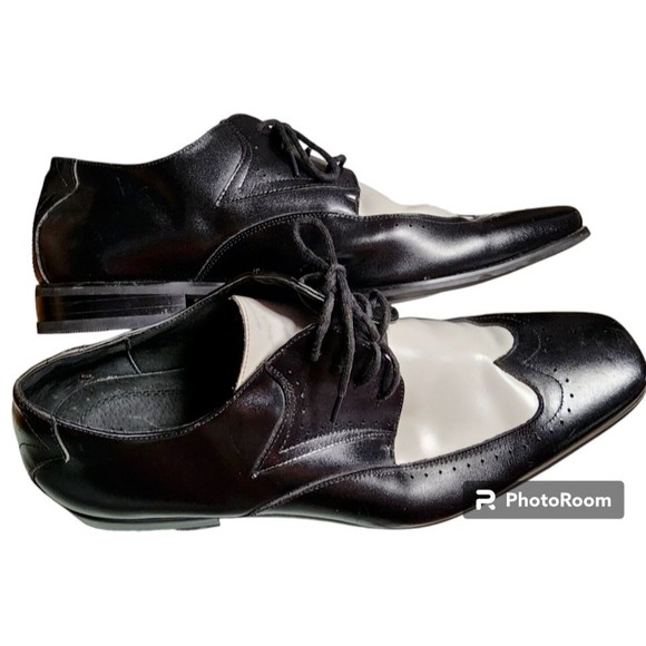 Stacy Adams Leather Oxford Wingtip Black/White Size 11.5 Pachuco main image 7
